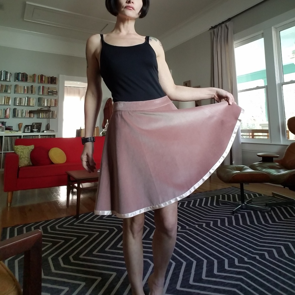 Ulla Johnson Petal Pink Velvet Circle Skirt Size 4